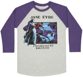 [Out of Print] Charlotte Bront? / Jane Eyre Raglan Tee (Heather White/Purple)