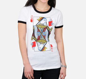 [Out of Print] Queen of Books Ringer Tee (White/Black) (Womens)