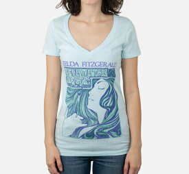 [Out of Print] Zelda Sayre Fitzgerald / Save Me the Waltz Womens V-Neck Tee (Ice Blue)