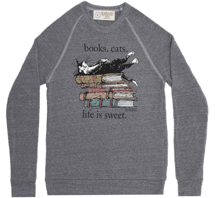 楽天市場】[Out of Print] Books. Cats. Life Is Sweet. Sweatshirt 