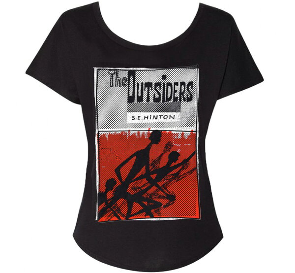 [Out of Print] S. E. Hinton / The Outsiders Womens Relaxed Fit Tee (Black) - アウトサイダー レディース Tシャツ