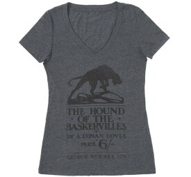 [Out of Print] Arthur Conan Doyle / The Hound of the Baskervilles Womens V-Neck Tee (Dark Heather Grey)