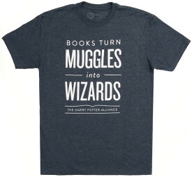 [Out of Print] Books Turn Muggles into Wizards Tee (Midnight Navy) - ハリー・ポッター Tシャツ