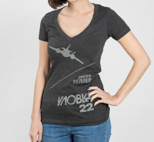 [Out of Print] Joseph Heller / �T�|���r�{�p-22 V-Neck Tee (Charcoal) (Womens)