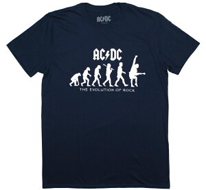 AC/DC / The Evolution of Rock Tee 2 (Dark Navy) - �G�[�V�[�E�f�B�[�V�[ / �U�E�G���H�����[�V�����E�I�u�E���b�N T�V���c