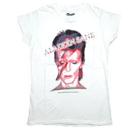 David Bowie / Aladdin Sane Womens Tee 8 (White) - デヴィッド・ボウイ Tシャツ