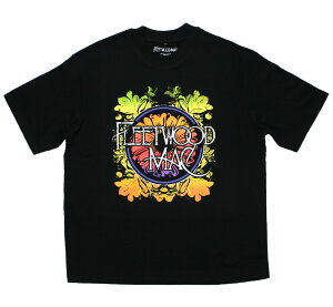 Fleetwood Mac / Circle Floral Logo Boxy Tee (Black) - �t���[�g�E�b�h�E�}�b�N T�V���c
