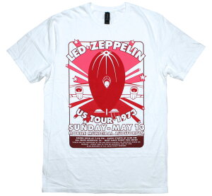 Led Zeppelin / US Tour 1973 - Mobile Municipal Auditorium Tee (White) - ���b�h�E�c�F�b�y���� T�V���c