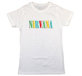 Nirvana / Colorful Logo Tee (White) (Womens) - ニルヴァーナ Tシャツ
