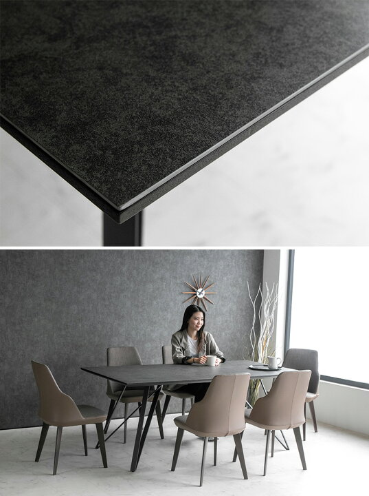楽天市場】【送料無料】 ダイニングテーブル 単品 セラミック ブラック 