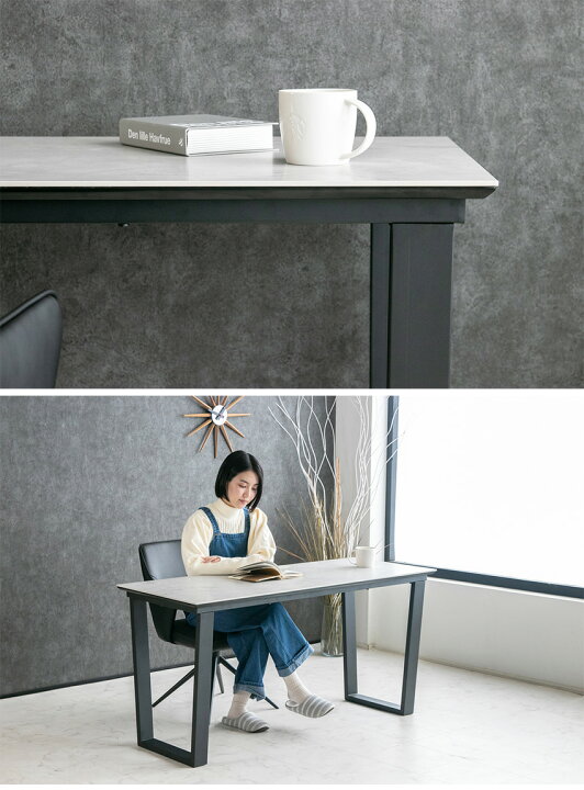 楽天市場】【送料無料】 デスク 幅140cm 大理石柄 セラミック 机 奥行  