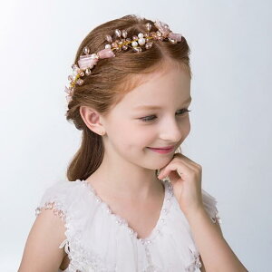 【送料無料】子供髪飾り 花 リーフ パール 小花モチーフ カチューシャ ウエディング ヘッドドレス フラワーティアラ 女の子用 髪飾り 子供 ピアノ発表会  ヘアアクセサリー 結婚式 入学