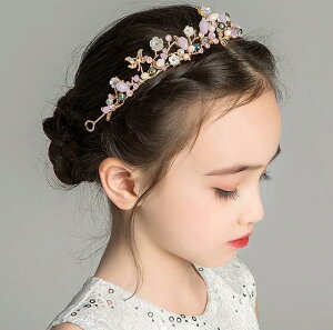 【送料無料】子供髪飾り 花 リーフ パール 小花モチーフ カチューシャ ウエディング ヘッドドレス フラワーティアラ 女の子用 髪飾り 子供 ピアノ発表会  ヘアアクセサリー 結婚式 入学