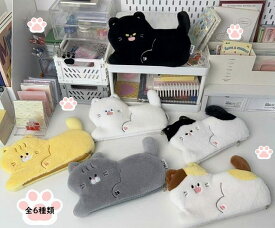 【送料無料】ペンケース　文房具　筆箱 筆入れ ネコ　みけねこぬいぐるみ 可愛い 　文具用品　文具収納 文房具ケース 文房具収納 携帯便利 学生 子供 誕生日 プレゼント　6種類