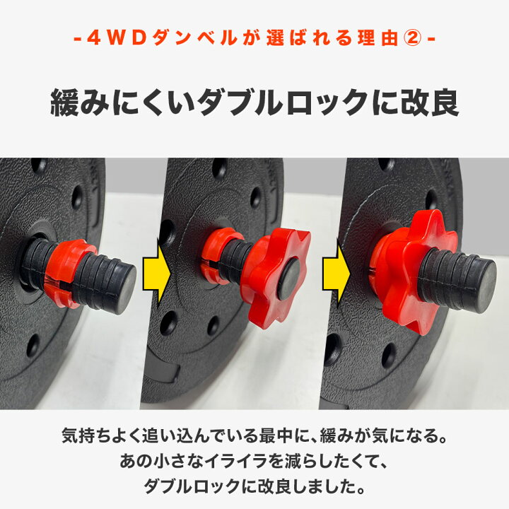 楽天市場】プレートを買い足せる 4WD ダンベル 10kg 15kg 20kg 25kg 2 
