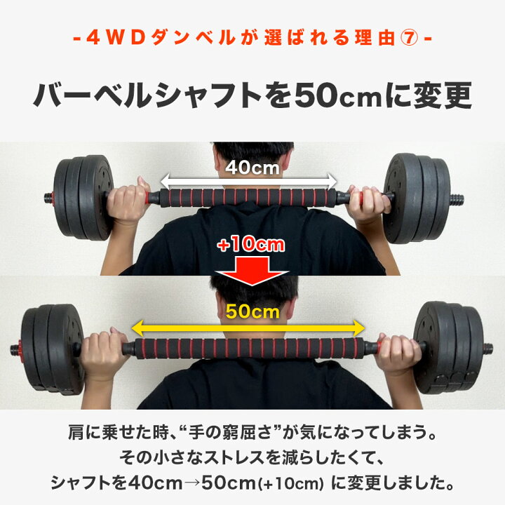 楽天市場】プレートを買い足せる 4WD ダンベル 10kg 15kg 20kg 25kg 2 