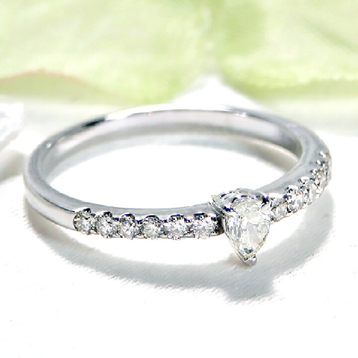 楽天市場】K18YG/WG【0.33ct】ペアシェイプ ダイヤモンド リング【送料  