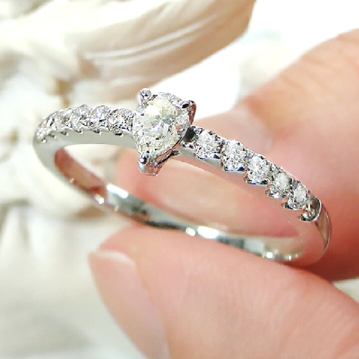 楽天市場】K18YG/WG【0.33ct】ペアシェイプ ダイヤモンド リング【送料  