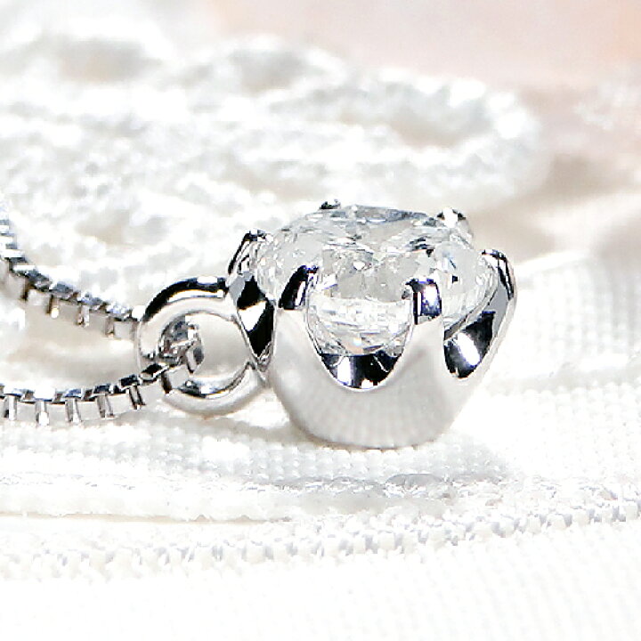 楽天市場】K18WG【1.0ct】一粒ダイヤモンド ネックレス【GGS 