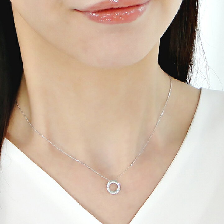楽天市場】【限定7本】K18WG【0.09ct】サークルモチーフ ダイヤモンド 