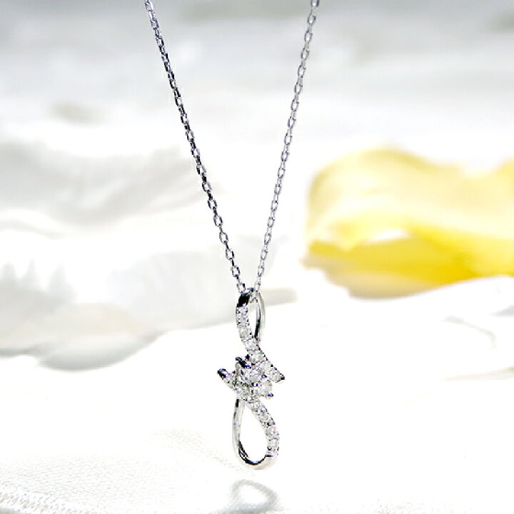 楽天市場】【限定9本】K18WG【0.08ct】ツイストモチーフ ダイヤモンド 