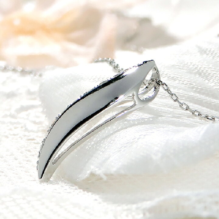 楽天市場】【限定10本】K18WG【0.10ct】 ダイヤモンド 縦長モチーフ 