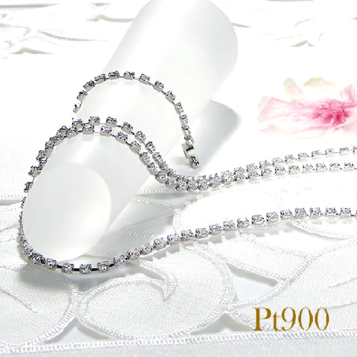 楽天市場】【3.0ct】Pt900/K18YG ダイヤモンド テニス ネックレス 