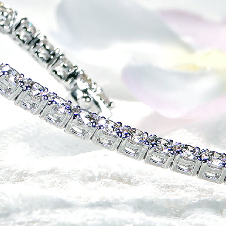 楽天市場】【7.0ct】Pt850 ダイヤモンド テニス ブレスレット【送料  