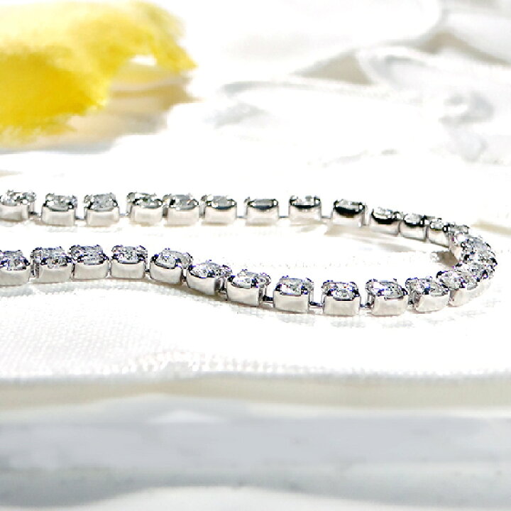 楽天市場】【3.0ct】Pt850 ダイヤモンド テニス ブレスレット【送料  