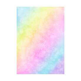 《A4×50枚》《 品名 rainbow 》虹 レインボー OA用紙 背景紙 デザイン紙 かわいい おしゃれ紙包装紙 ブックカバー インクジェット対応 レーザープリンター対応印刷可 コピー可 印刷用紙 コピー用紙 プリンター用紙 メニュー用紙