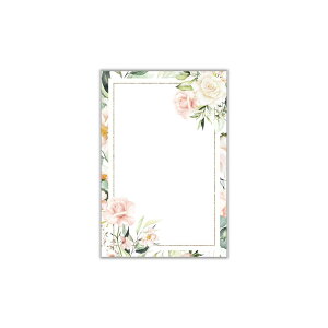 ハガキサイズカード 《rose frame》50枚入り幅10cm×高さ14.8cmかわいい おしゃれ はがき ハガキ ポストカードミニカード ギフトカード グリーティングカード サンキューカード