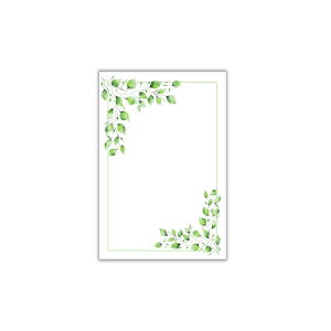 ハガキサイズカード 《green フレーム》50枚入り幅10cm×高さ14.8cmかわいい おしゃれ はがき ハガキ ポストカードミニカード ギフトカード グリーティングカード サンキューカード