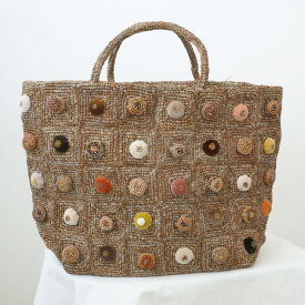 sophie digard ソフィーディガール ラフィア バッグ BAG ビスケット ボタン カラフル アップリケ 刺繍 フランス かぎ編み