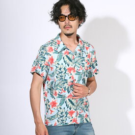 半袖シャツ オープンカラーシャツ アロハシャツ 柄シャツ メンズ レディース 大きいサイズ サマー 総柄 ボタニカル 開襟 レーヨン 花柄 リゾート ハワイアン カジュアル ネイビー ホワイト ブルー ブラック 夏服 20代 30代 40代 50代 60代 M L LL XL aa-3537