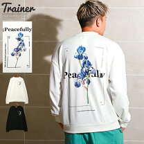 起毛スウェット メンズスウェット 花 刺繍 スウェット 花柄 スウェット・トレーナー トップス メンズファッションの通販