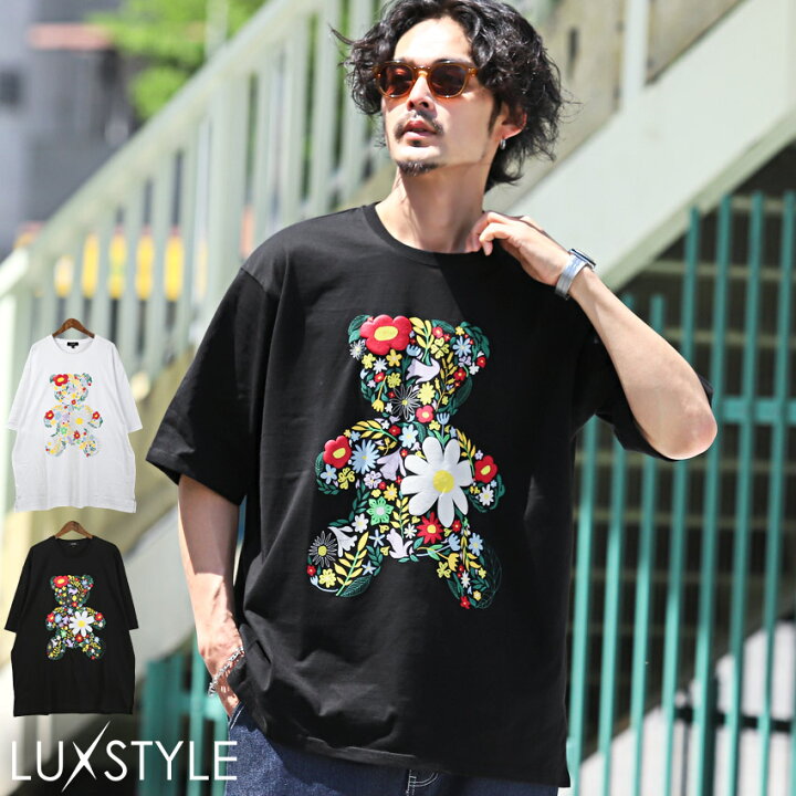 楽天市場】△送料無料△ Tシャツ メンズ 半袖 ベア フラワー プリント 