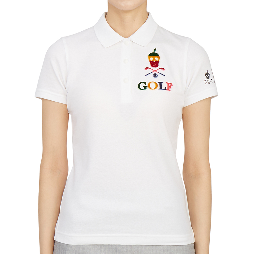 【着後レビューで 送料無料】トップスマークアンドロナ レディース ゴルフ半袖Tシャツ MLW 2A AP04 WHITE