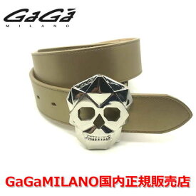【国内正規品】GaGa MILANO ガガミラノ Men's Ladies/メンズ レディース スカル バックル ベルト GOLD ゴールド/金　40mm