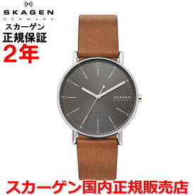 【国内正規品】SKAGEN スカーゲン 腕時計 ウォッチ 男性用 メンズ SIGNATUR シグネチャー グレー文字盤 革ベルト レザー SKW6578