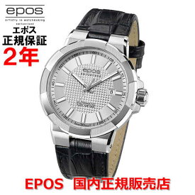 国内正規品 EPOS エポス メンズ 腕時計 自動巻 スポーティブ Sportive シルバー文字盤 革ベルト レザー 3443SL
