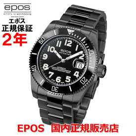 世界限定300本 国内正規品 EPOS エポス メンズ 腕時計 自動巻き Sportive Diver スポーティブ ダイバー ブラック文字盤 黒 チタンブレスレット 3504 COSC LTD