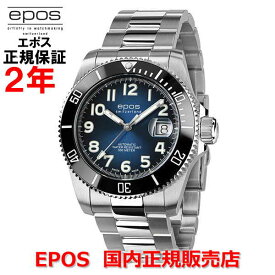 国内正規品 EPOS エポス メンズ 腕時計 自動巻き Sportive Diver スポーティブ ダイバー ブルー文字盤 青 チタンブレスレット 3504TIBLM