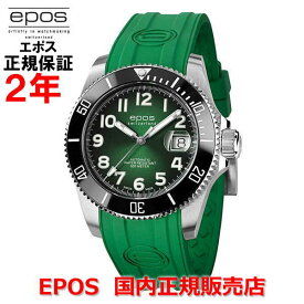 国内正規品 EPOS エポス メンズ 腕時計 自動巻き Sportive Diver スポーティブ ダイバー グリーン文字盤 緑 ラバーベルト 3504TIGRR