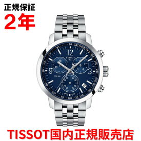 【国内正規品】 TISSOT ティソ チソット PRC 200 クオーツ クロノグラフ 43mm メンズ 腕時計 ウォッチ ステンレススティールブレスレット ネイビーブルー文字盤 青 T114.417.11.047.00