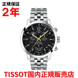 【国内正規品】 TISSOT ティソ チソット PRC 200 クオーツ クロノグラフ 43mm メンズ 腕時計 ウォッチ ステンレススティールブレスレット ブラック文字盤 黒 T114.417.11.057.00