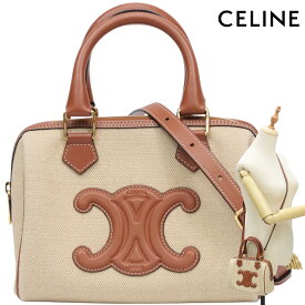 【新品同様】CELINE セリーヌ キュイル トリオンフ スモールボストン キャンバスxレザー 2WAY ショルダーバッグ【中古Aランク】激安 最安 本物 正規品保証