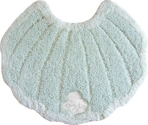 トイレマット ふわふわ おしゃれ 55×65cm すべり止め加工 メリージェラート シェル 貝 マーメイド 西海岸 トイレタリー かわいい フェミニン ミント パステルカラー インテリアマット 玄関マ
