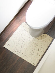 スキマにピタッ!拭けるPVCトイレマット テラゾー約55×60cm 撥水 防水 洗濯不要 おしゃれ拭くだけ PVC 北欧 ぷにぷに 滑り止めオールシーズン お手入れ簡単