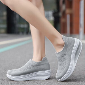 船型底 ダイエットシューズ ニットスニーカー 40代 スニーカー 厚底スニーカー 履きやすい 歩きやすい 姿勢矯正 ウォーキングシューズ レディース 厚底 スニーカー 5cm 婦人靴 20代 30代 スポ