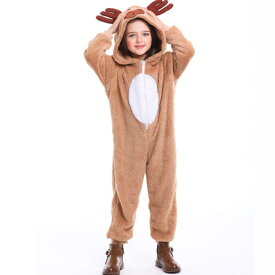 90 子供 ハロウィン トナカイ衣装 トナカイ 演出服 着ぐるみ 男の子 子供服 衣装 キッズ 大きいサイズ パジャマ コスチューム クリスマス衣装 変装 動物 アニマル なりきり 女の子 カバーオール 幼稚園 コスプレ プレゼント 140 100 11